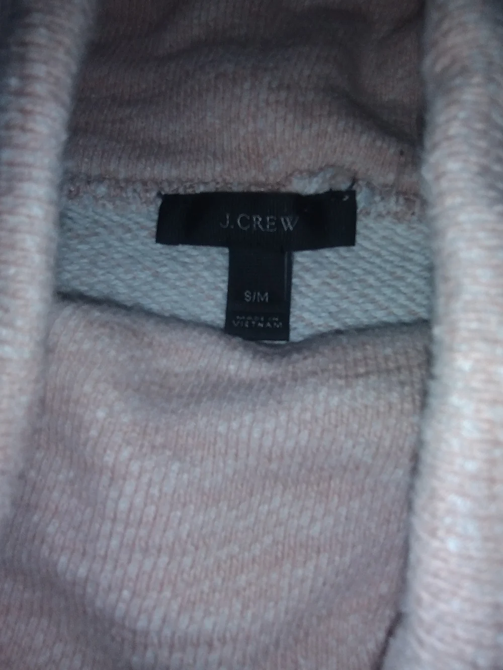 J. Crew Pink Marled Funnel Neck Sweatshirt Tunic Lounge Hoodie Pocket